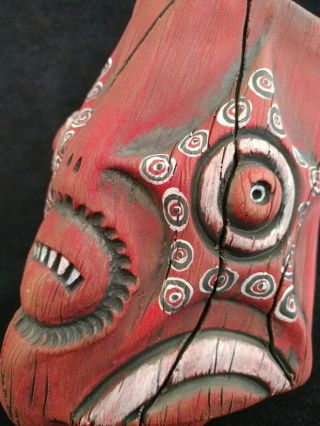" Badfish " Tiki Mug By Jungle Modern Ceramics - 29 - Red Woodgrain
