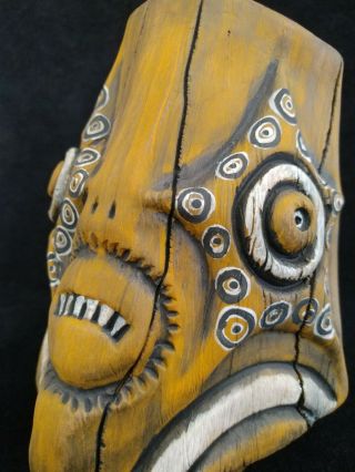 " Badfish " Tiki Mug By Jungle Modern Ceramics - 44 - Orange Woodgrain