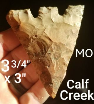 Huge Authentic Calf Creek Arrowhead Spearpoint Native Indian Artifact Polk Co.  Mo