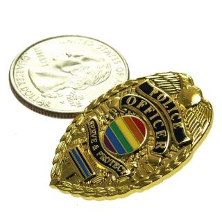 Lgbt Gay Lesbian Pride Police Officer Blue Line Mini Badge Lapel Hat Pin
