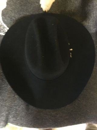 Black 7x Beaver Felt Western Cowboy Sz 7 1/4 Custom Hat Augusta Futurity