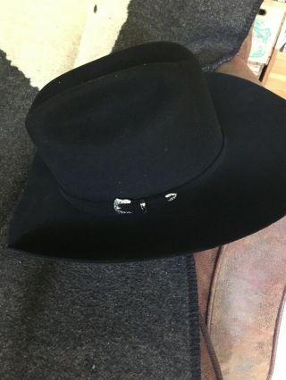Black 7X Beaver Felt Western Cowboy Sz 7 1/4 Custom Hat Augusta Futurity 2