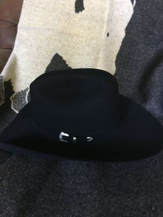 Black 7X Beaver Felt Western Cowboy Sz 7 1/4 Custom Hat Augusta Futurity 3
