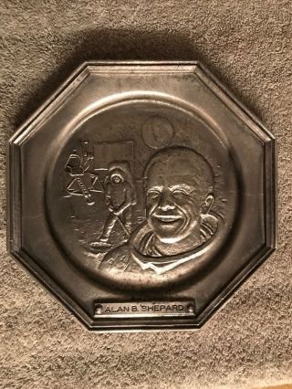 Alan B.  Shepard Commemorative Plate International Silver Co Pewter Octagon Shape