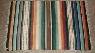 Woven Blanket Throw Wall Hanging Multi - Color Stripes 38 " X 60 " Native American