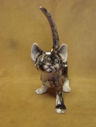 Native American Pottery Cat Sculpture By Vail Navajo Pot