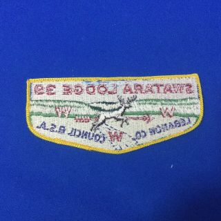 Boy Scout OA Swatara Lodge 39 S1 Order Of The Arrow Flap Patch Lebanon Co PA 2