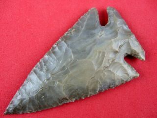 Fine Colored Authentic 3 1/8 Inch Kentucky Dovetail Point Indian Arrowheads