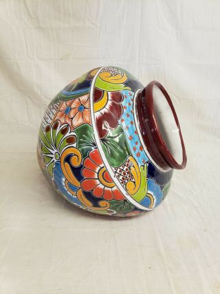 13 " Talavera Planter Cuban Pot Bowl Hand Painted Ceramic Mexican Pottery Garden