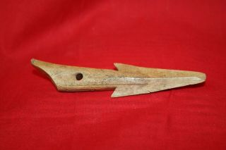 Elongated Toggle Harpoon Alaskan Eskimo Inuit Artifact Punuk Ticked Lines