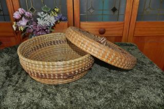 Authentic Gullah Charleston Sweetgrass Dome Basket With Lid