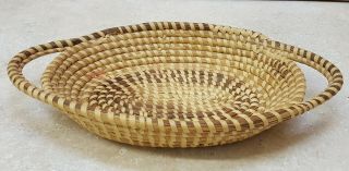 13.  5 " Hand Woven Sweetgrass Native American Indian Basket With Handles