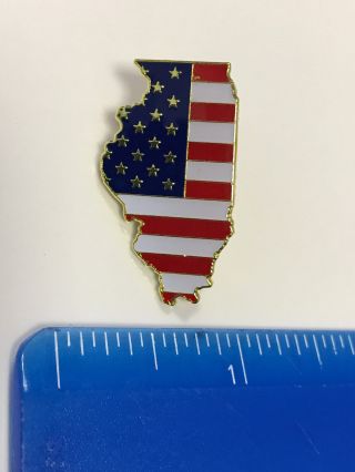 Illinois State Lapel Pin Il Us Flag American Usa Patriot Politics