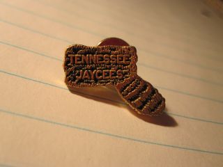 Davy Crockett Coonskin Hat Murfreesboro Tennessee Goldtone Jaycees Pewter Pin