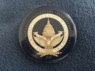 Donald Trump & Mike Pence (official) Inauguration Day (blue) Pin Back Button