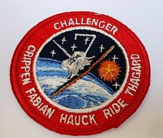 Vintage Nasa Space Mission Patch Challenger Sts - 7 Crippen Fabian Hack Ride