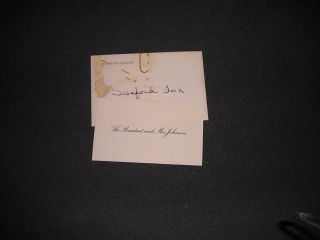 White House President Lyndon Johnson Invitation Insert Card (s)