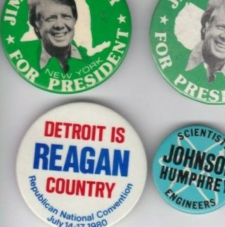 Detroit,  Michigan For Ronald Reagan Button,  1980 Republican National Convention