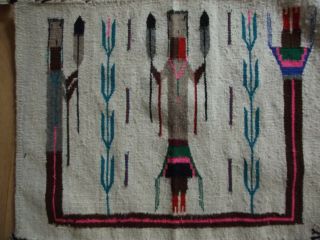 Navajo Yei Rug Hand Woven Wool Native American Wall Hanging Navajo Rug Co.  Tag 3