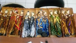Blue Wayang Golek Indonesian Rod Puppet Ramayana Rama Shinta 14.  5 Inch Hand Made 2