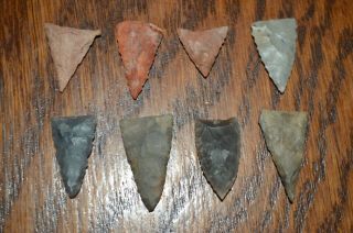 Group Of 8 Miniature Mississippian Madison Points Lake Co,  Tn 1 X.  5 " Neat Group