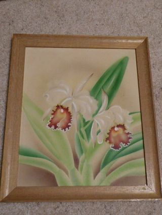 Vintage 1940’s Hale Pua Hawaii Painting Orchids