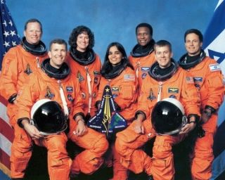 8x10 Nasa Photo: Final Crew Of Space Shuttle Columbia Ill - Fated Last Mission