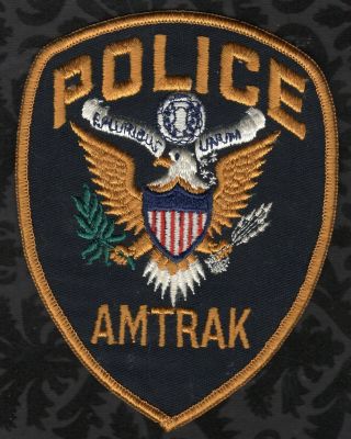 Amtrak Police Shoulder Patch Rr Railroad Gold Thread Version
