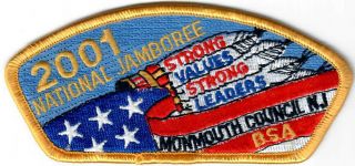 2001 Bsa Scout National Jamboree Patch Jsp Monmouth Council Troop 113 Yel