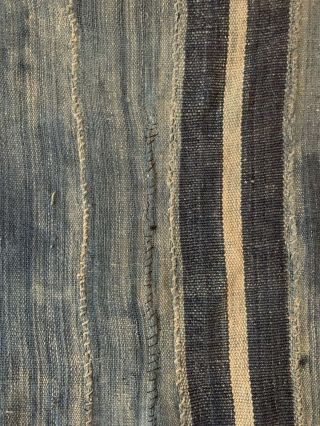 Vintage Authentic African Mud Cloth Indigo Textile Denim Striped GVC 2