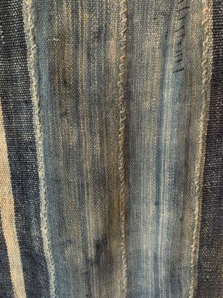 Vintage Authentic African Mud Cloth Indigo Textile Denim Striped GVC 3