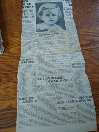Charles Lindbergh Baby Kidnapping Murder Bruno Hauptmann 1934 Newspaper.  N23