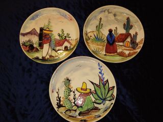 Jesus Galan R.  Mexican Pottery Hand - Painted On Bauer Bisque Ware