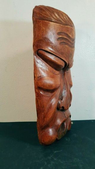 VINTAGE WALL HANGING HAND CARVED WOOD MASK FROM JAPAN 2