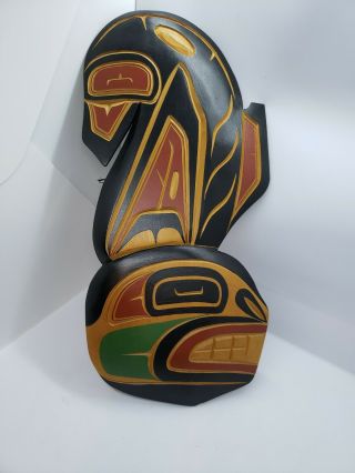 Spectacular Northwestern Aboriginal American Art Carved And Painted Killer Whale