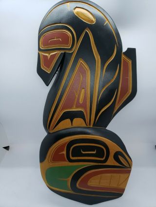 Spectacular Northwestern aboriginal American Art carved and painted killer whale 2