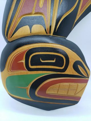 Spectacular Northwestern aboriginal American Art carved and painted killer whale 3