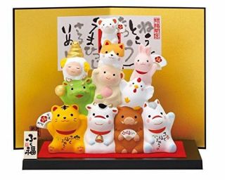 2020 Chinese Zodiac Japan Mino Yaki Ceramic Figurine Year H 5.  5in Japan