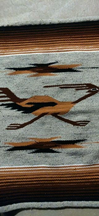 SOUTHWEST NATIVE Or MEXICAN HAND WOVEN RUG - Road Runner 34x29 2