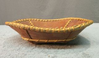Birch Bark Basket - Handmade Native American Art - (indigenous Indian signed) 3
