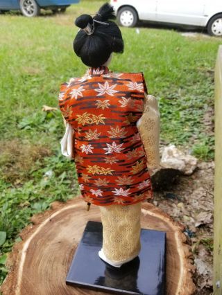 Vintage Japanese Samurai Doll on stand/1980s/17 inches tall 3