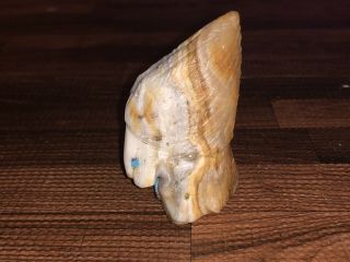 Zuni Carved Banded Onyx Eagle Fetish Signed By Faye Quandelacy - Native American