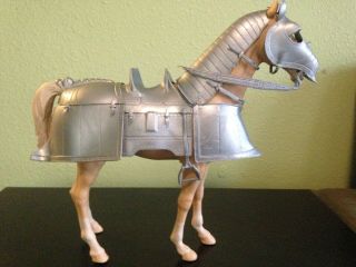 Valor Silver Armored Knight Horse (complete Armor) Vintage Louis Marx Toy