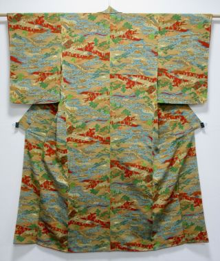 Japanese Silk Kimono / Art Kyoto - Yuzen / Artist Work /nakamura/chirimen Silk/662
