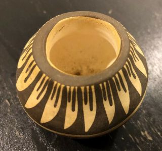 Miniature 2” Isleta Pueblo Pottery Olla Pot by Stella Teller Native American 2