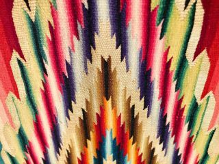 Vintage Native American Navajo Wood Blanket Rainbow 36.  5 " X 79 " Textile Rug