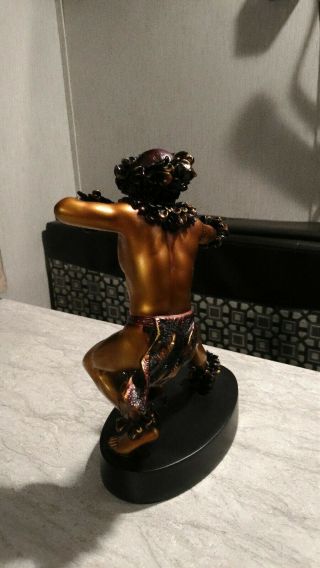 KANE KAHIKO Bronze Color Hawaiian Kim Taylor Reece Male Hula Dancer Statue 3