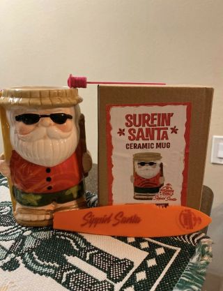 Beachbum Berry Sippin Surfing Surfin Santa Tiki Mug Swizzle Miracle Christmas 2