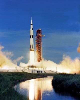 8x10 Nasa Photo: Apollo 15 Saturn V Rocket Launch,  Lunar Misson In 1971