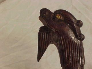 Vintage ELEPHANT GOAD,  BULLHOOK oe ANKUS w/ Hand - Carved DRAGON ' S Head 2
